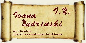 Ivona Mudrinski vizit kartica